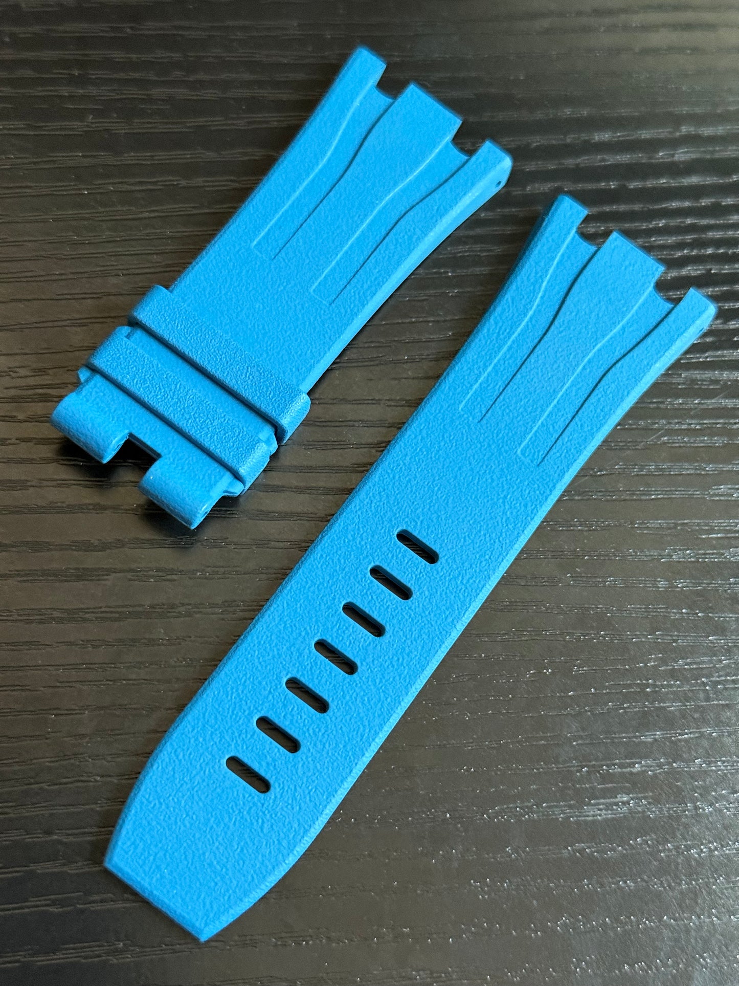 Audemars Piguet OEM Light Blue Rubber Tang Strap 30x24MM (Fits 44MM AP ROO Watch)