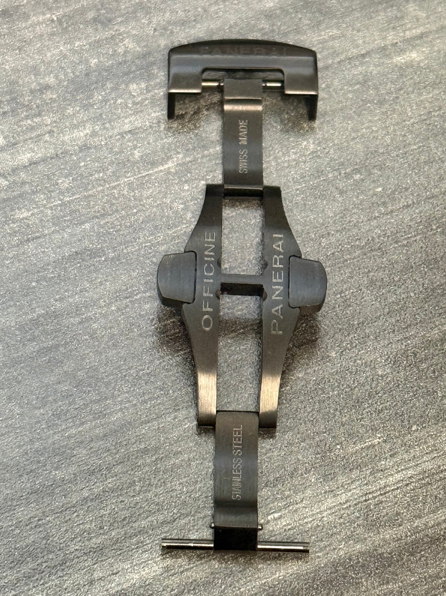 Panerai 22MM PVD Black Brushed Stainless Steel Deployant Clasp for 26 or 24MM Straps