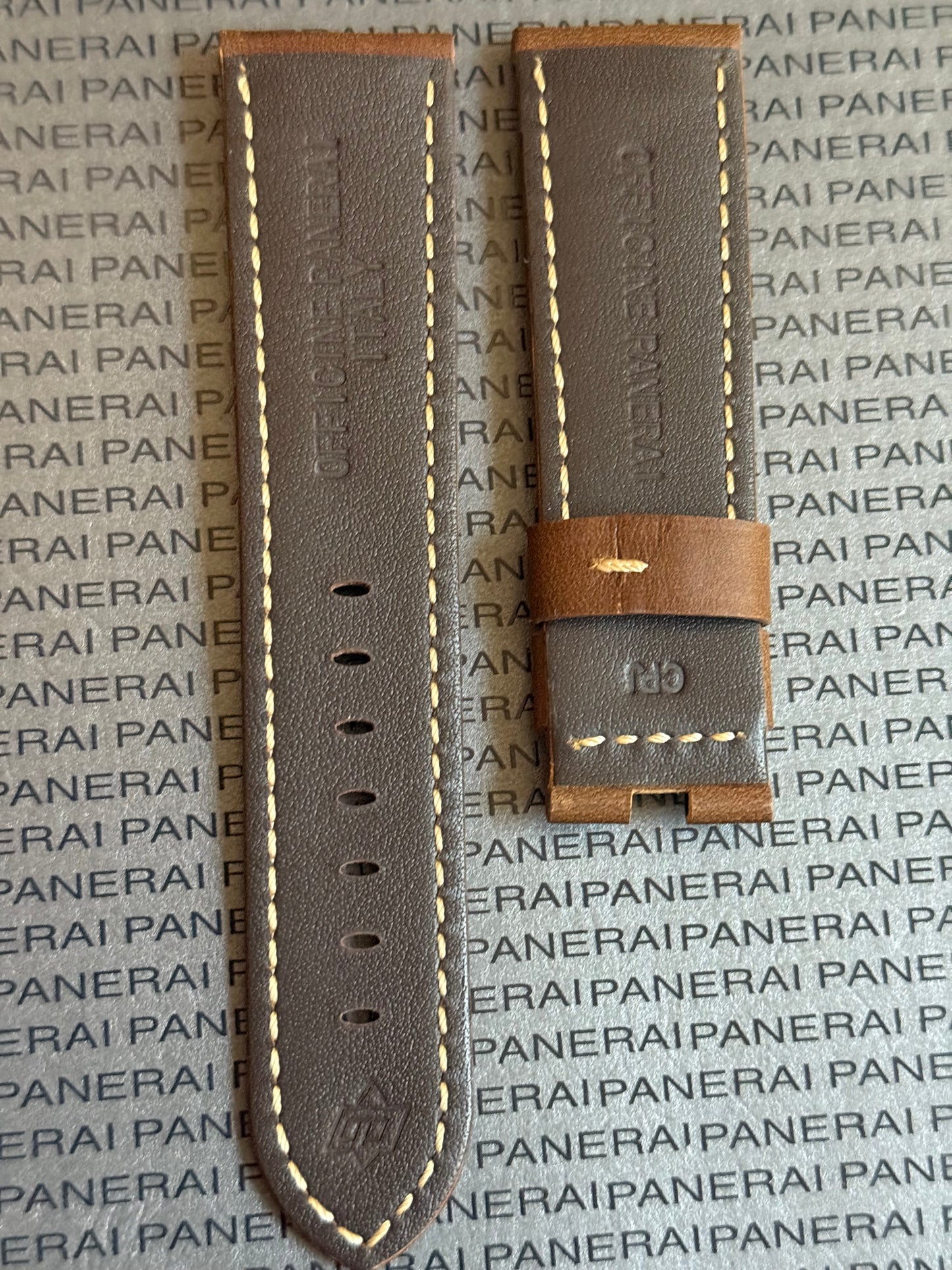 Panerai 24MM Dark Brown Assolutamente OEM Suede Strap for Deployant Buckle XL Length (24/22MM)