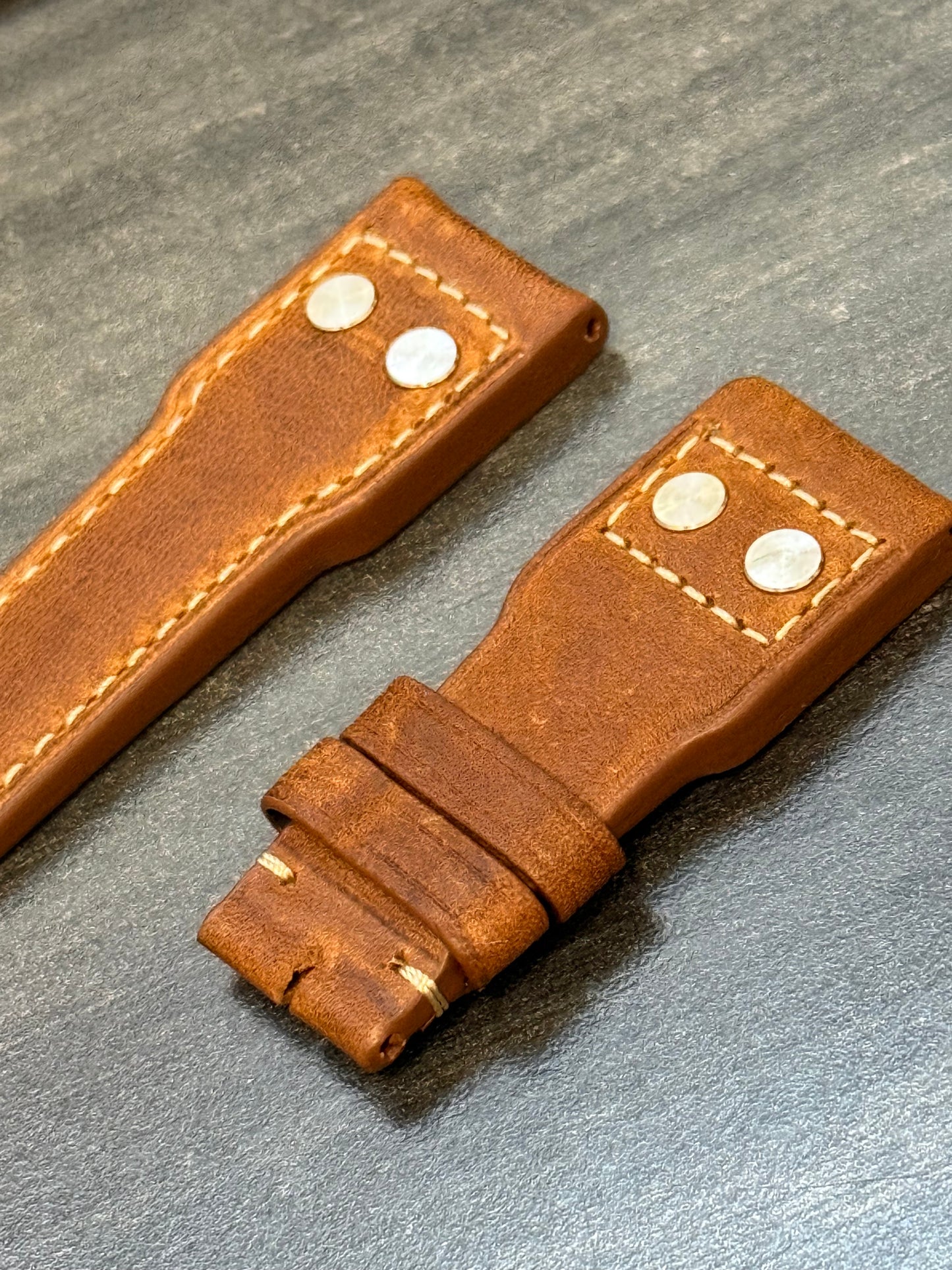 IWC 22/18MM Brown Suede Strap for Deployant Clasp (Big Pilot Strap)