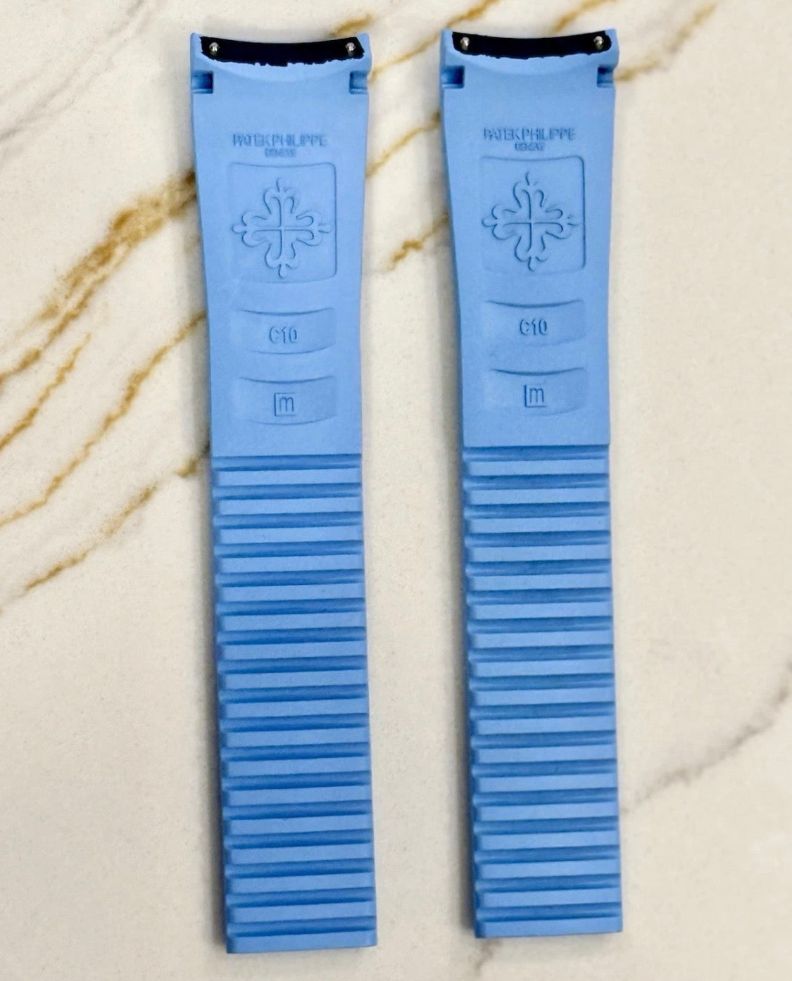Patek Phillipe 21x18mm Uncut Light Blue Rubber Strap: 5167a, 5167r, 5164a, 5164r