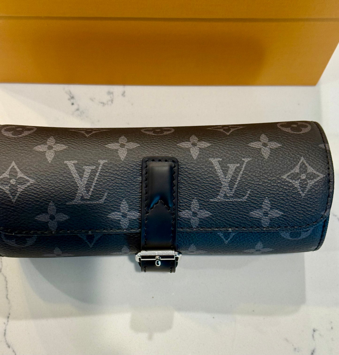Louis Vuitton Monogram Eclipse Black 3 Watch Case M43385 Retails $1,220