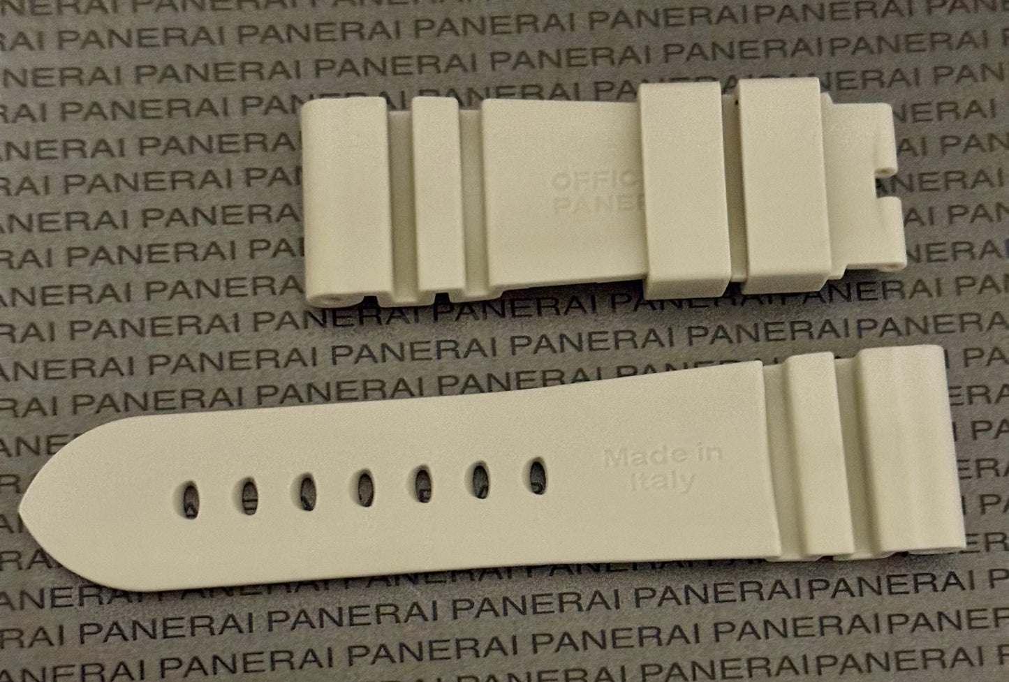 Panerai 26MM White Rubber Accordion Tang Strap (26/22MM)
