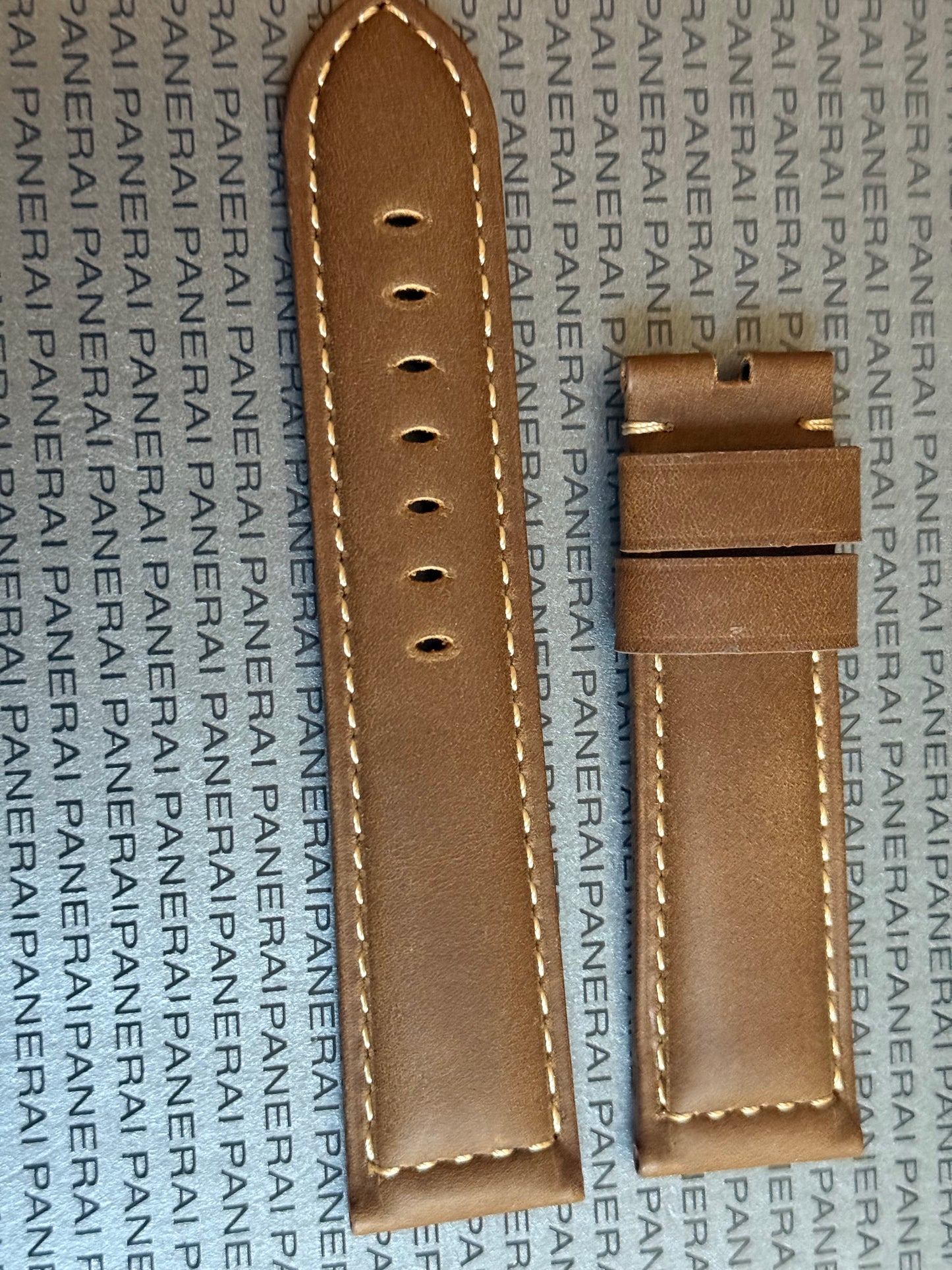 Panerai 24MM Dark Brown Assolutamente OEM Suede Strap for Tang Buckle XL Length (24/22MM)
