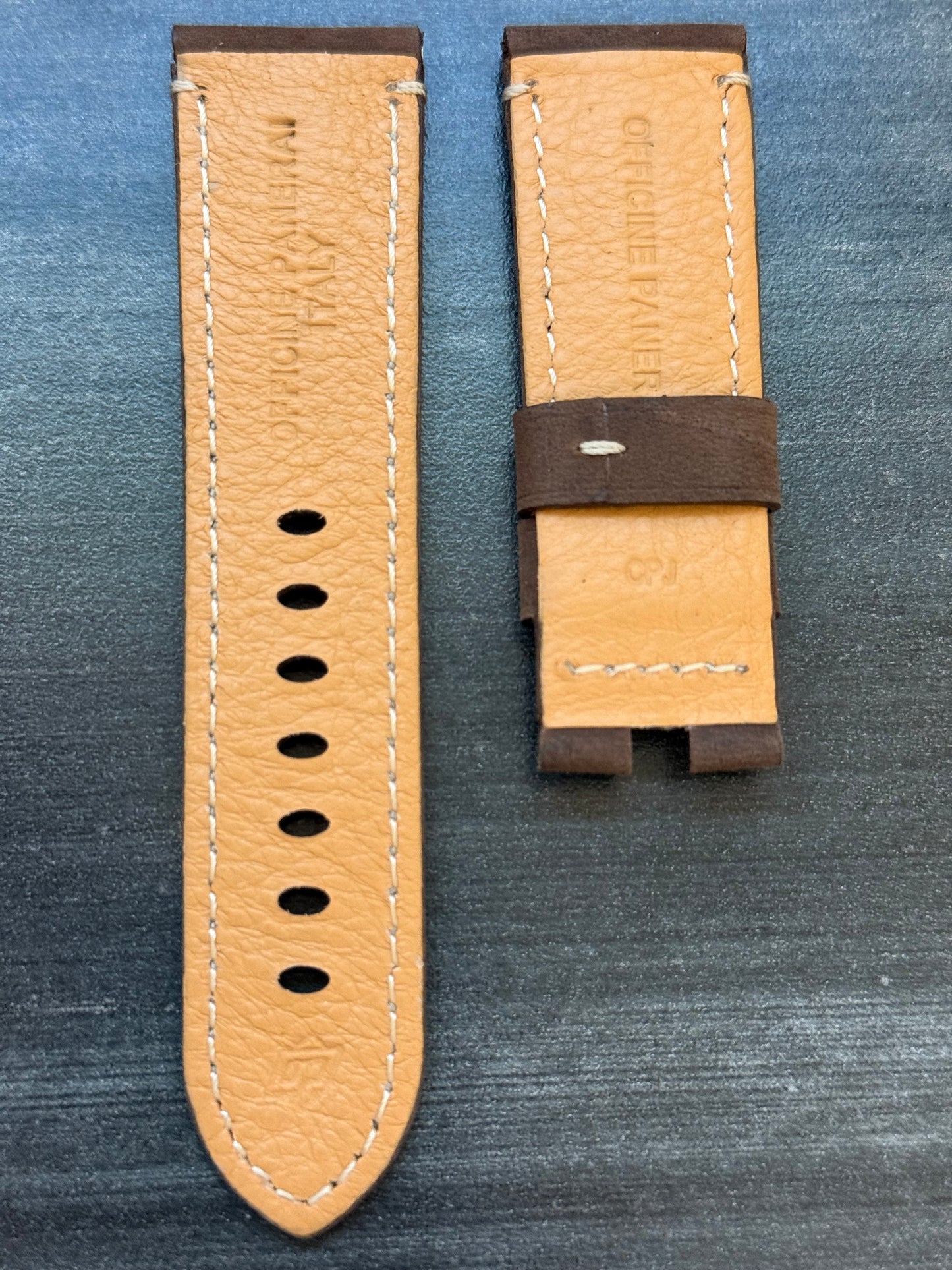 Panerai 24MM Dark Brown Suede Deployant Strap (24/22MM)