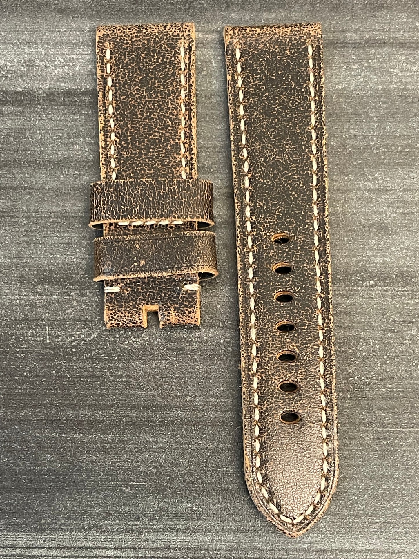 Panerai 24MM Brown Calf Distressed Tang Strap (24/22MM)