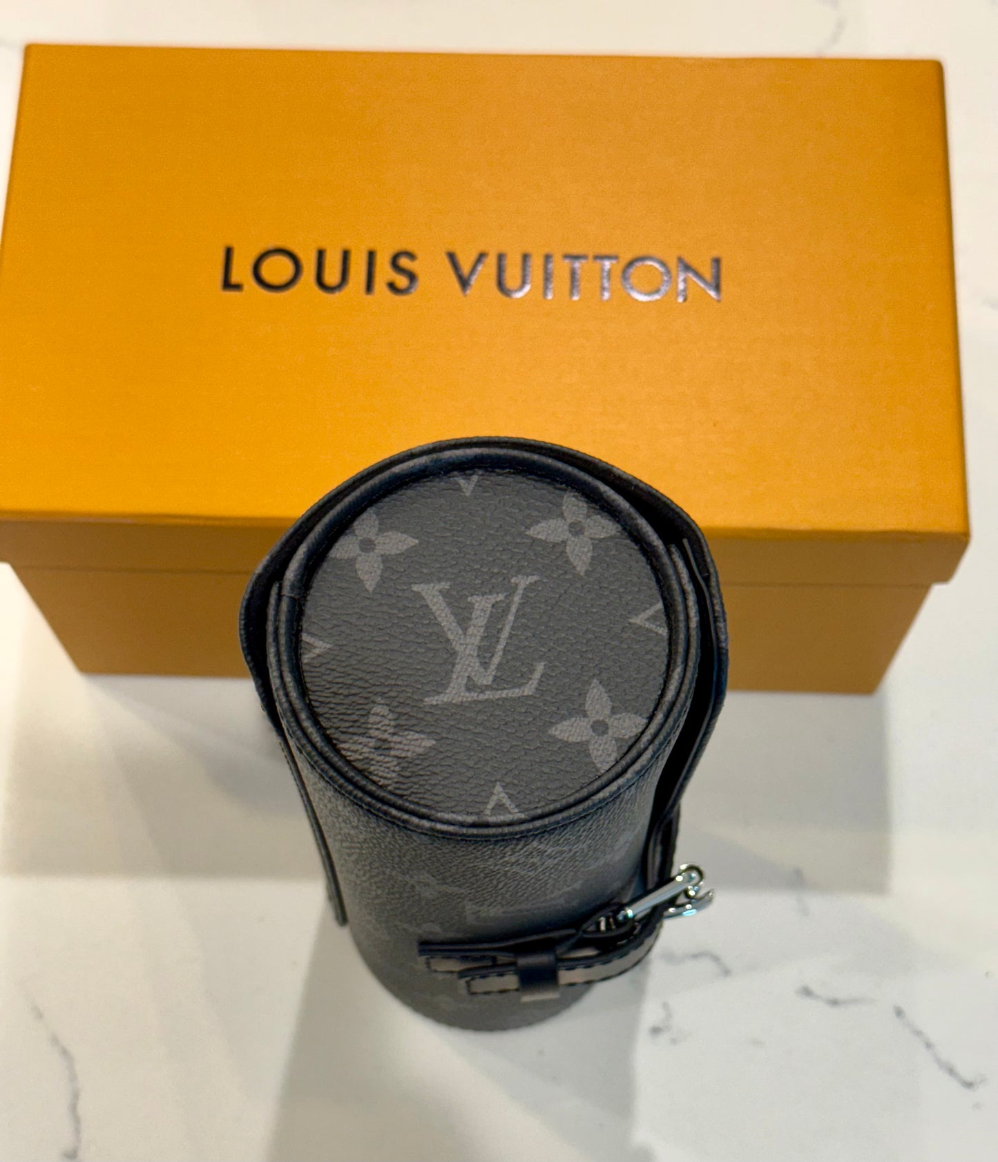 Louis Vuitton Monogram Eclipse Black 3 Watch Case M43385 Retails $1,220