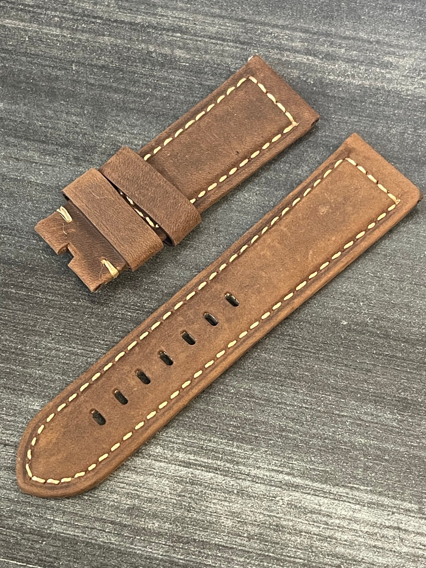 Panerai 24MM Dark Brown Assolutamente OEM Suede Strap for Tang Buckle (24/22MM)