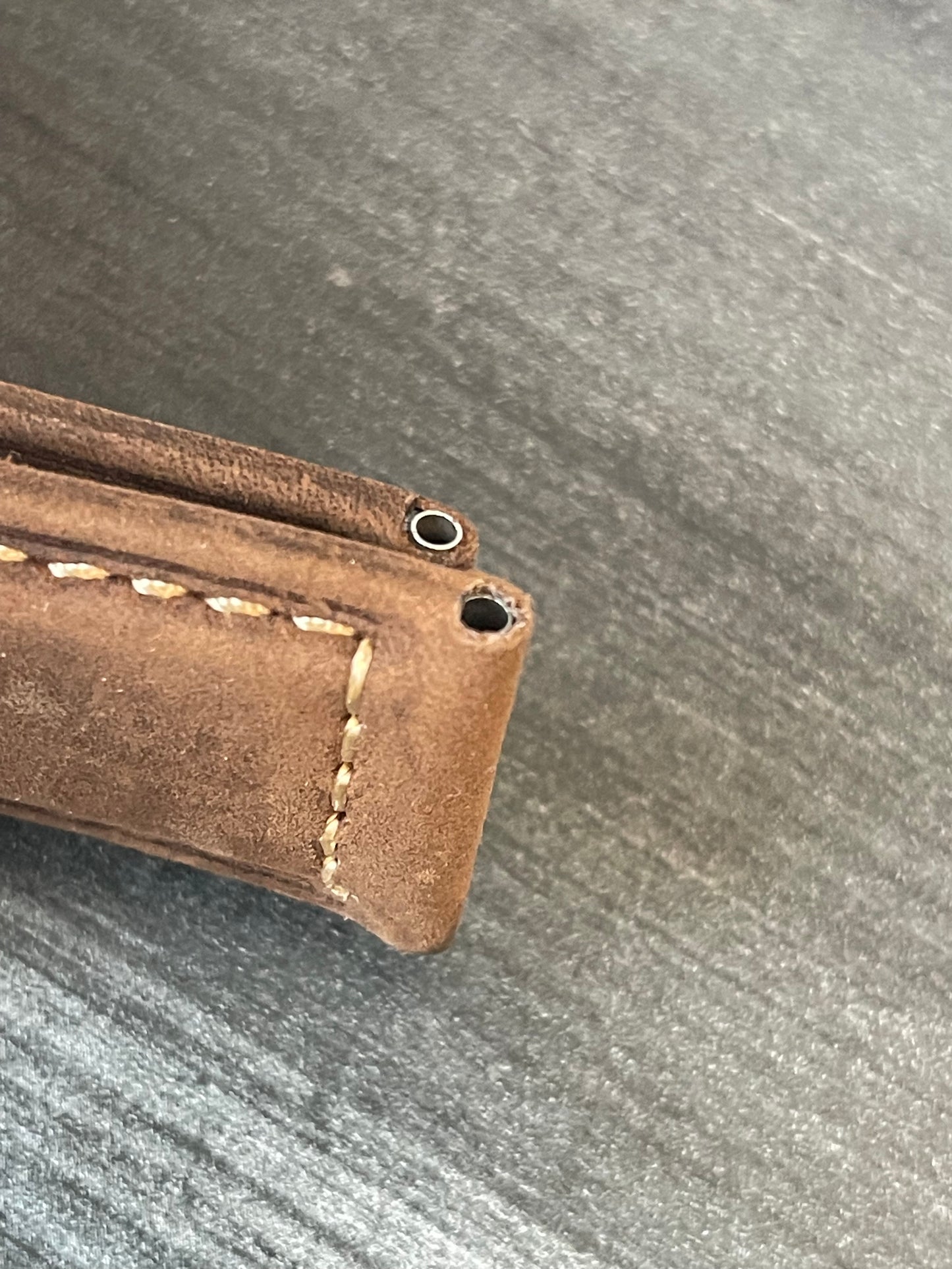 Panerai 24MM Dark Brown Assolutamente OEM Suede Strap for Tang Buckle (24/22MM)