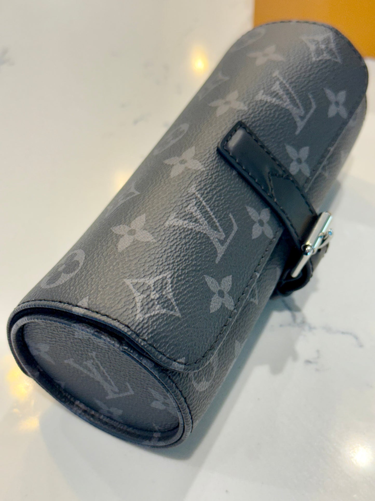 Louis Vuitton Monogram Eclipse Black 3 Watch Case M43385 Retails $1,220