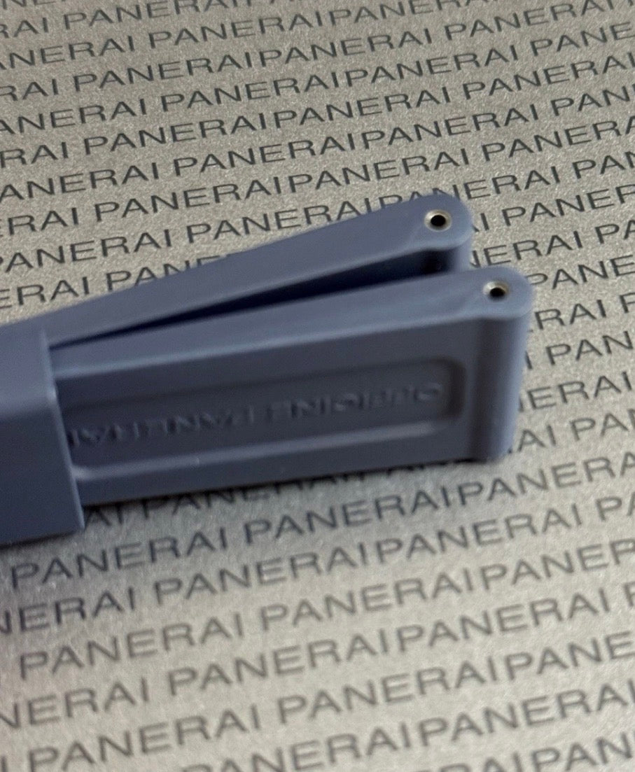 Panerai 22MM Navy Blue Rubber Caoutchouc Logo Tang Strap (22/20MM)