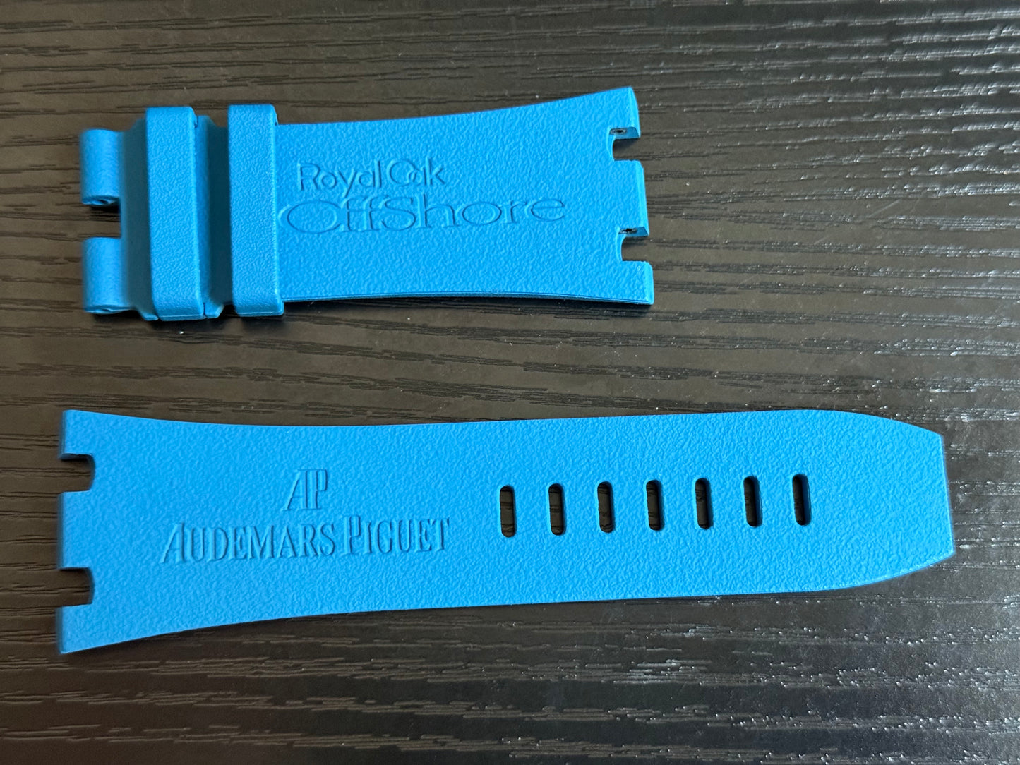 Audemars Piguet OEM Light Blue Rubber Tang Strap 30x24MM (Fits 44MM AP ROO Watch)