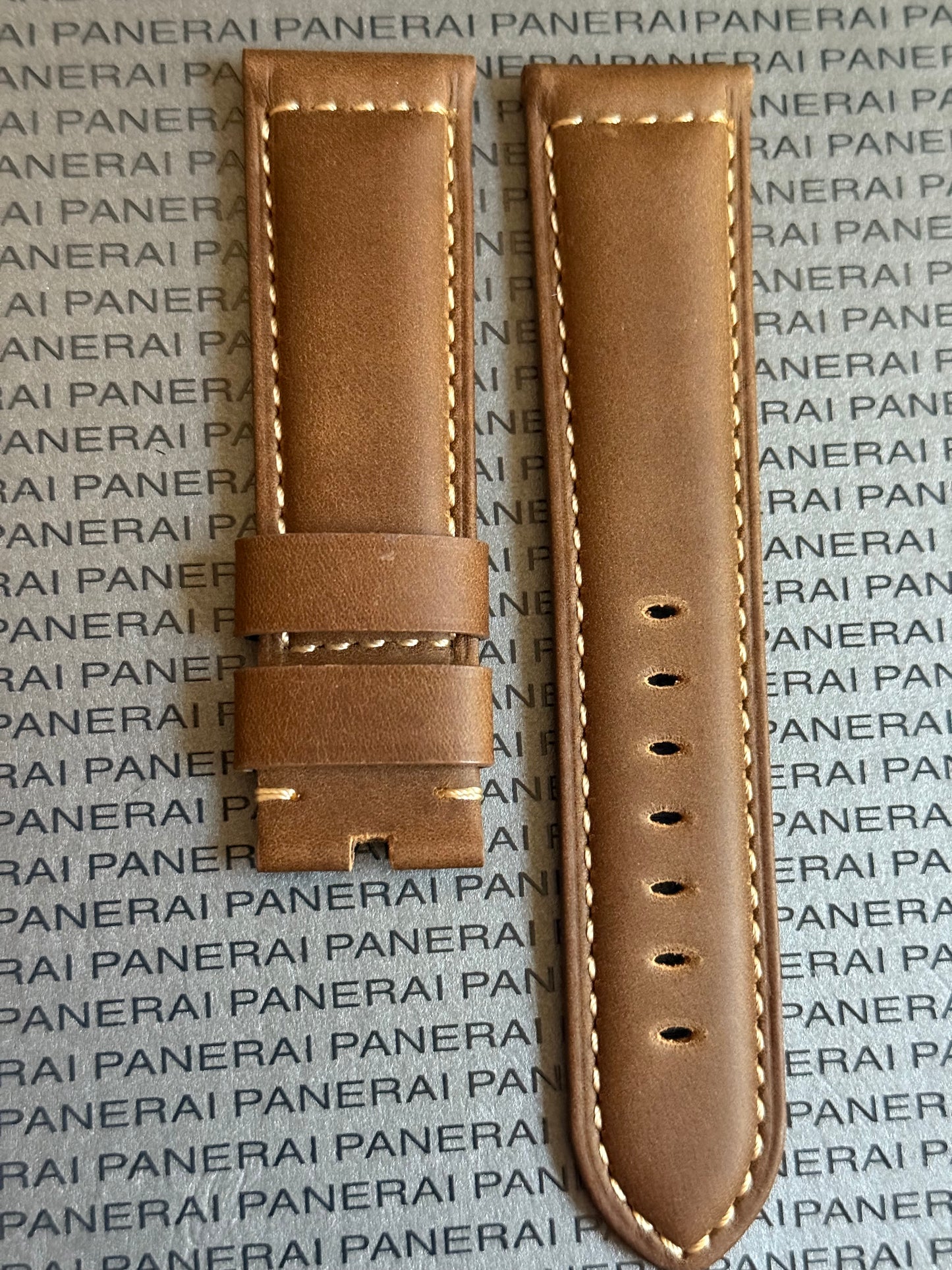 Panerai 24MM Dark Brown Assolutamente OEM Suede Strap for Tang Buckle XL Length (24/22MM)