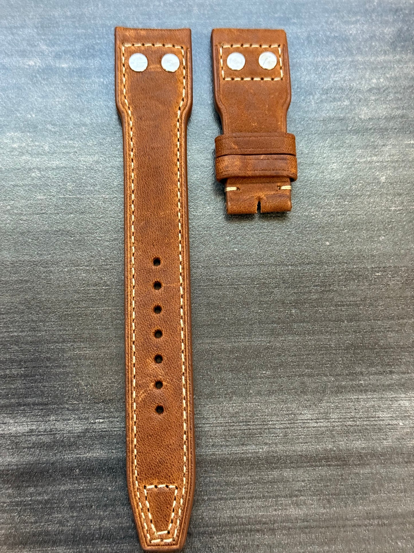IWC 22/18MM Brown Suede Strap for Deployant Clasp (Big Pilot Strap)