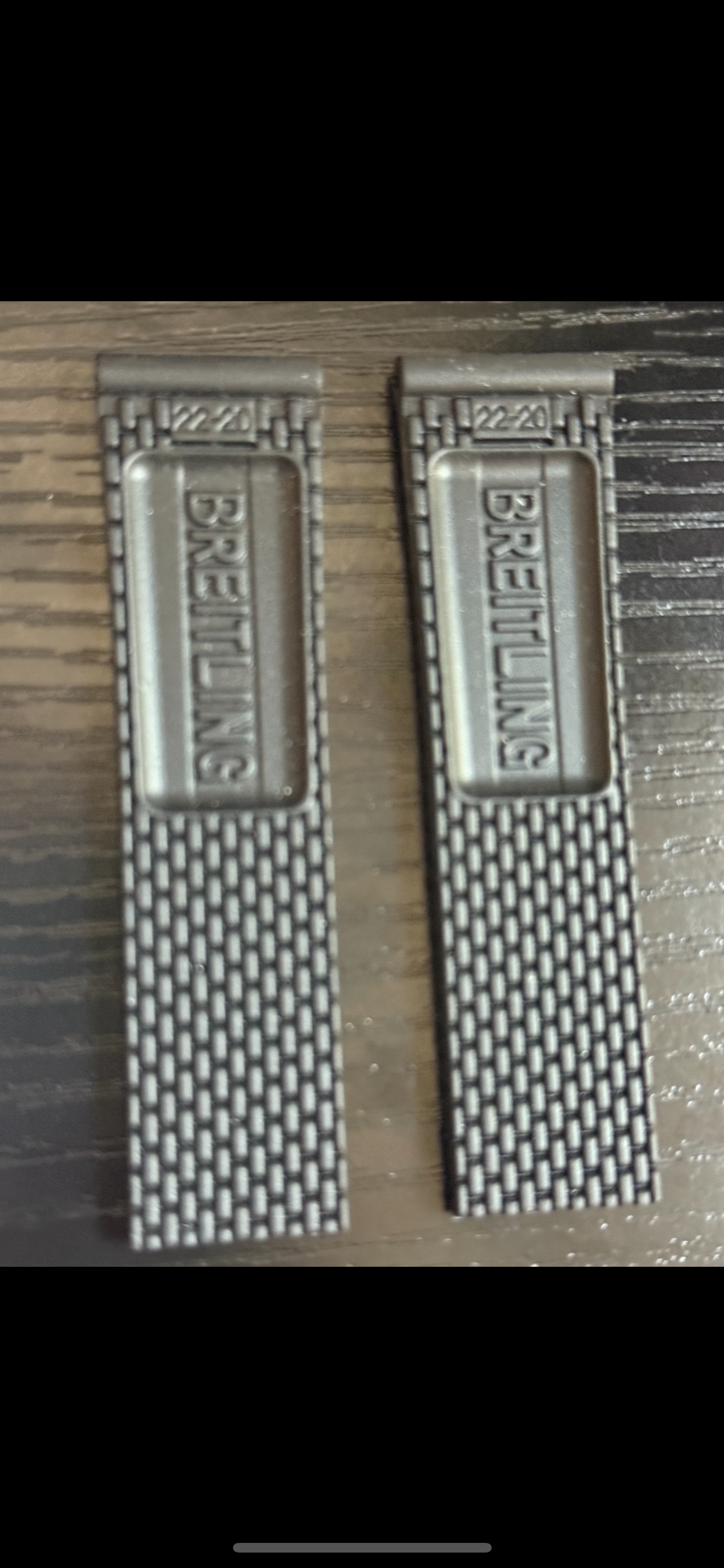 Breitling Aftermarket Black Mesh Rubber Strap for Deployment Buckle 22-20MM