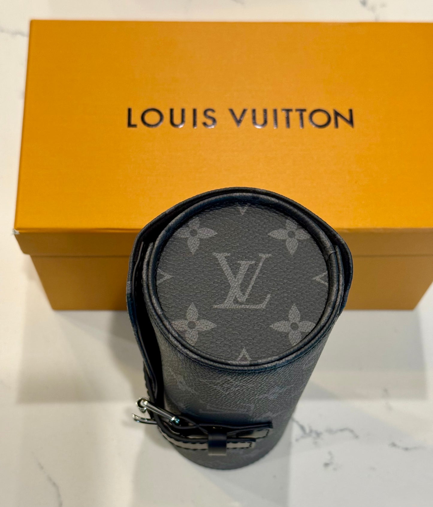 Louis Vuitton Monogram Eclipse Black 3 Watch Case M43385 Retails $1,220