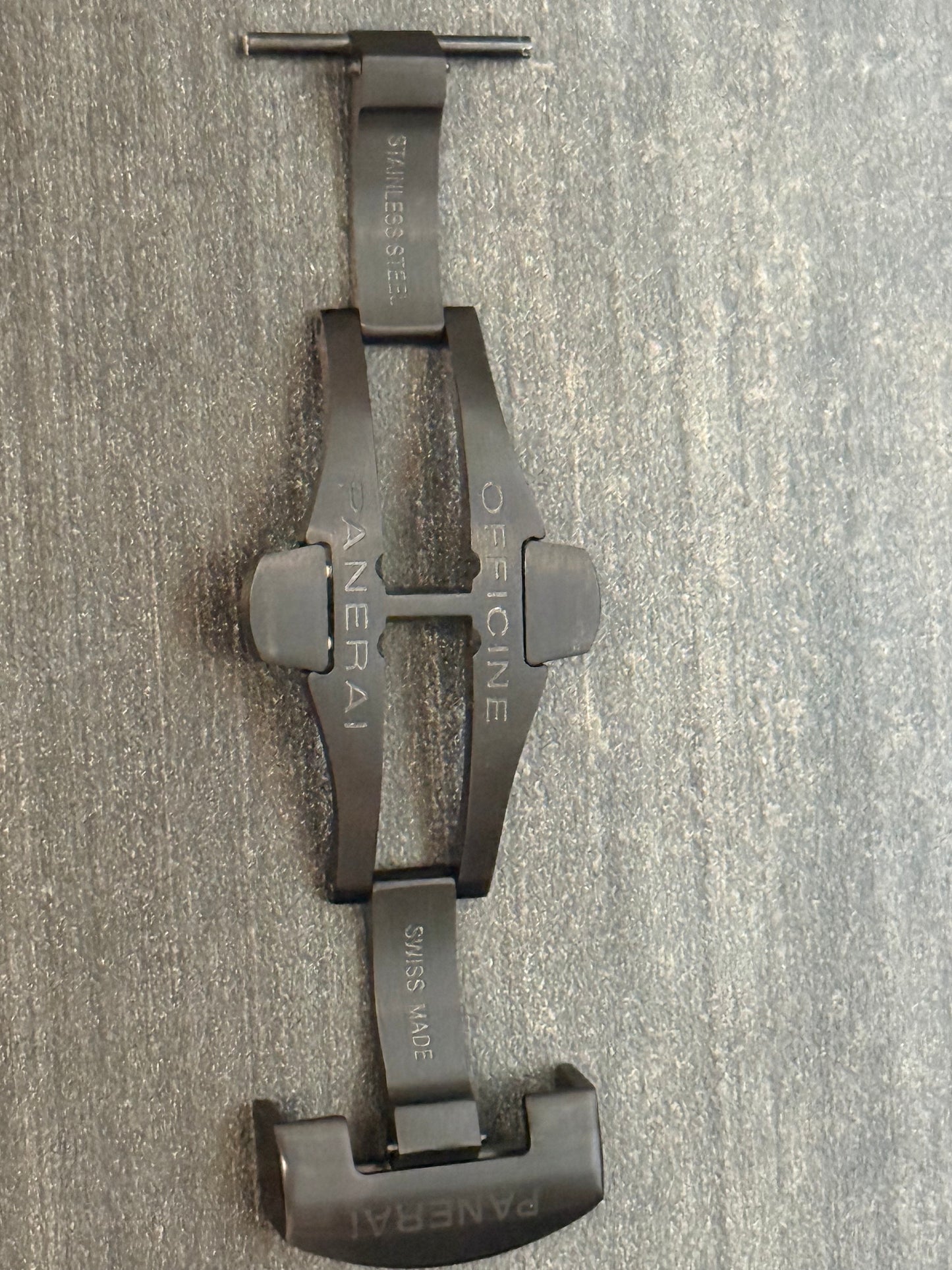 Panerai 22MM PVD Black Brushed Stainless Steel Deployant Clasp for 26 or 24MM Straps