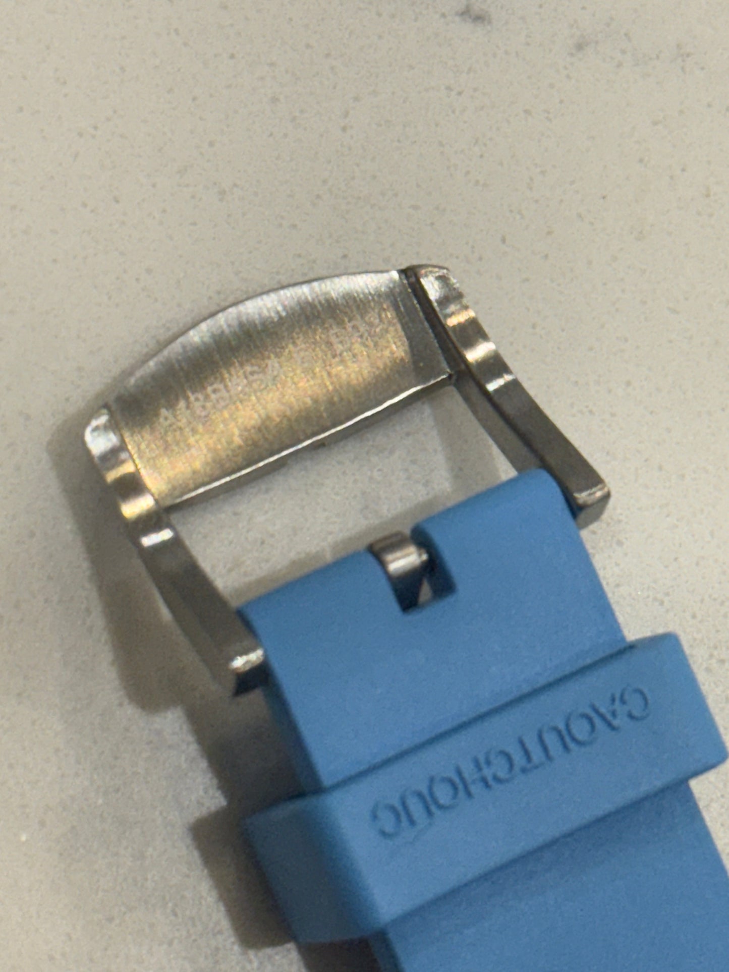 Breitling OEM 20MM Diver Pro Light Blue Rubber Strap w/ OEM Tang Buckle (20/20MM)