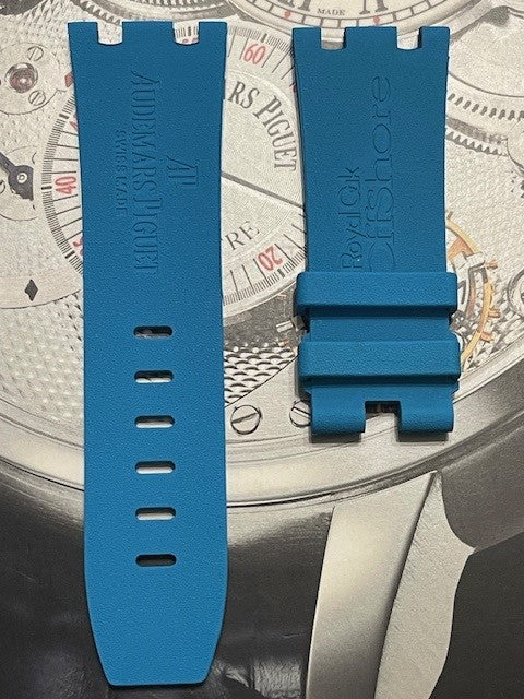 Audemars Piguet Diver 15703 OEM Light Blue Rubber Tang Strap 28x24MM