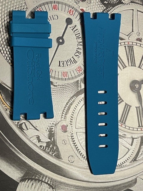 Audemars Piguet rubber strap OEM light blue tang 28x24MM for Diver 15703