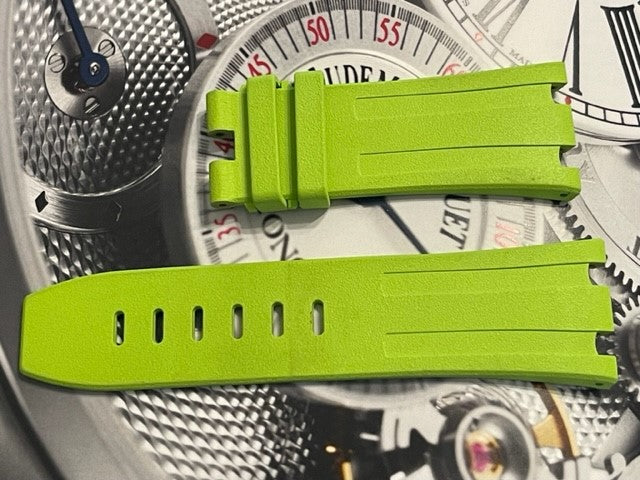 Luxury Watch Straps Audemars Piguet Diver Lime Green Rubber Tang 28x24MM
