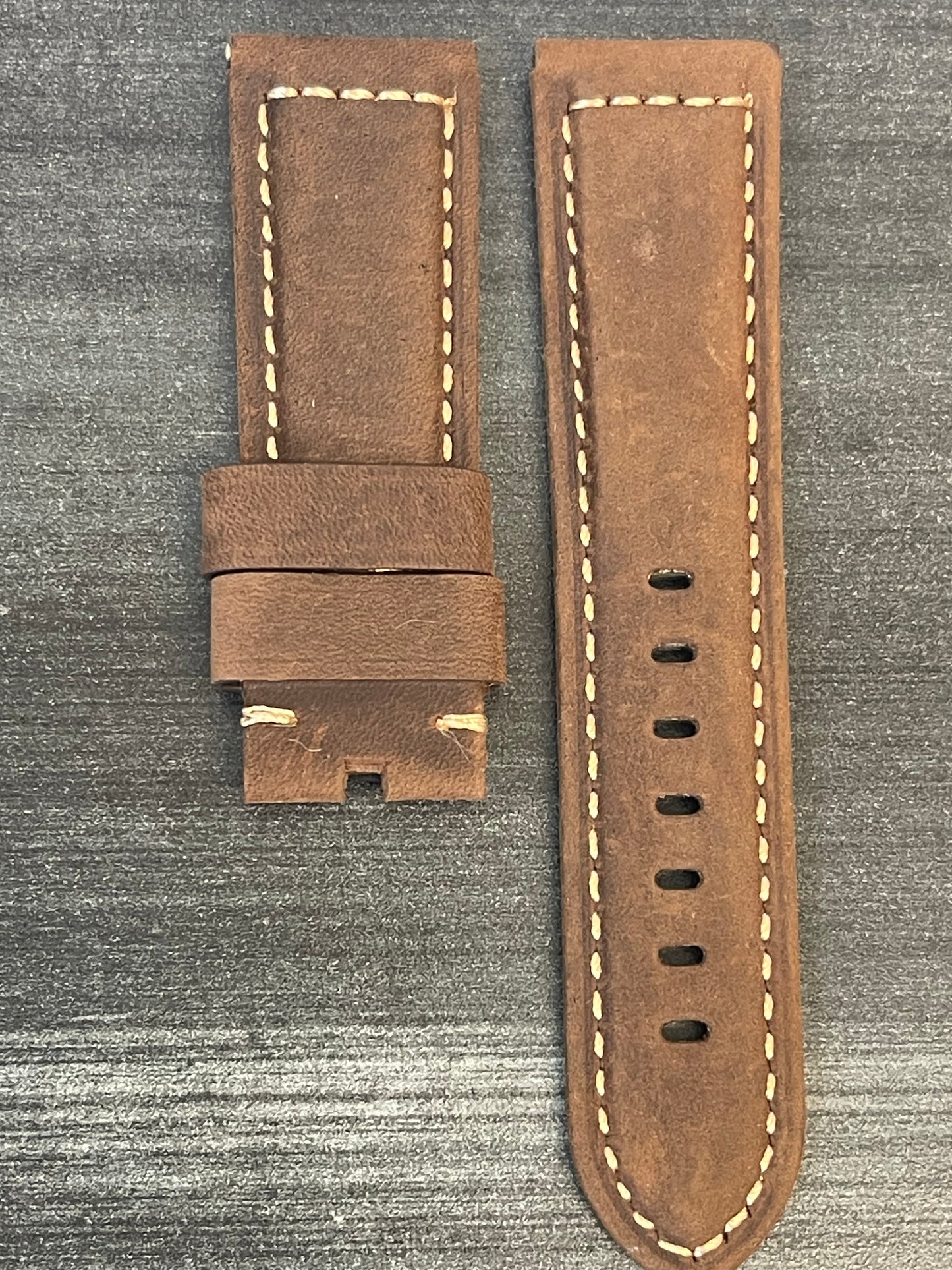 Panerai 24MM Dark Brown Assolutamente OEM Suede Strap for Tang Buckle (24/22MM)