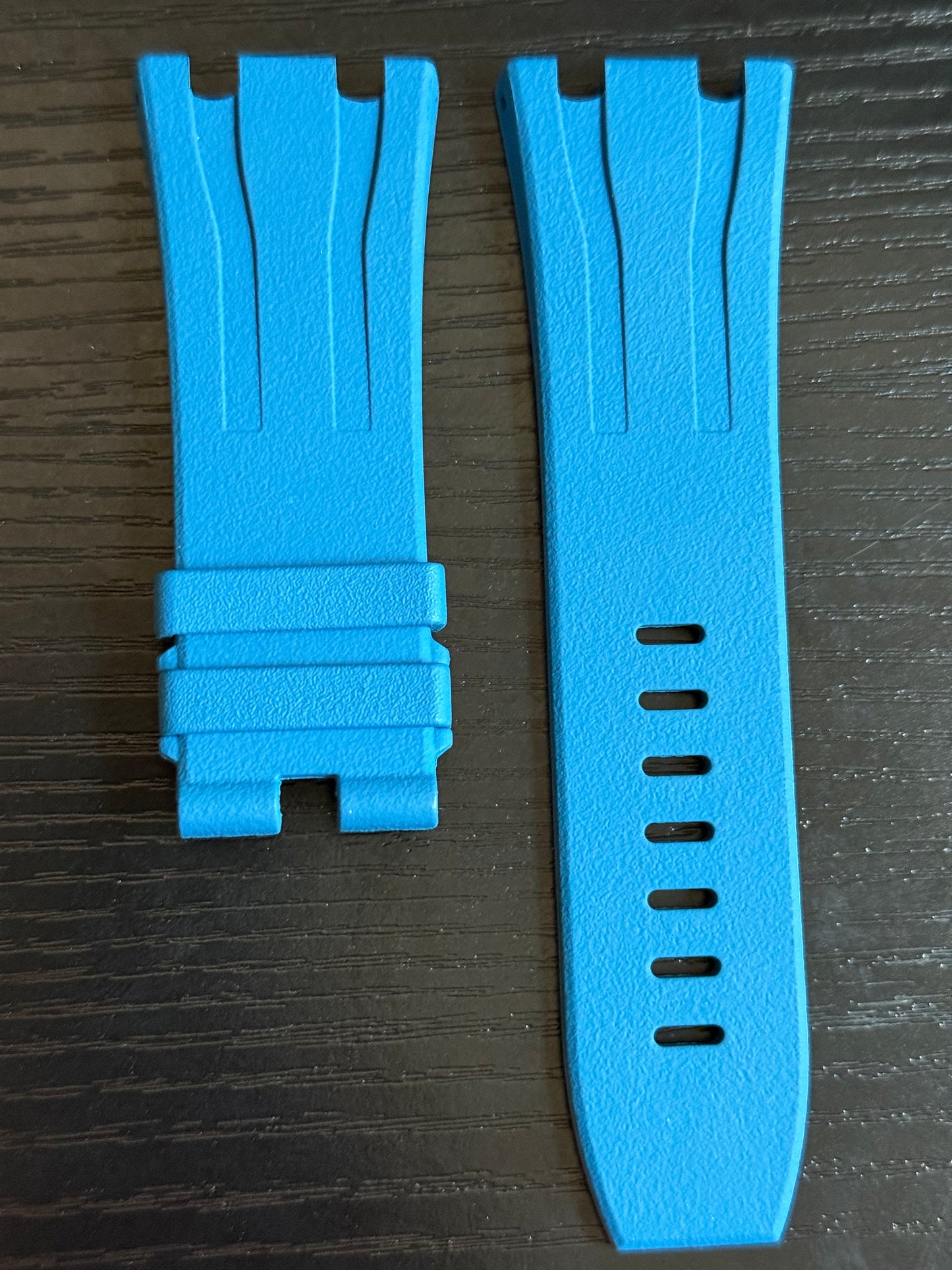 Audemars Piguet OEM Light Blue Rubber Tang Strap 30x24MM (Fits 44MM AP ROO Watch)