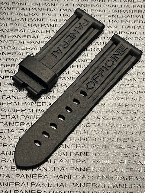 Panerai 24MM black rubber strap with tang buckle