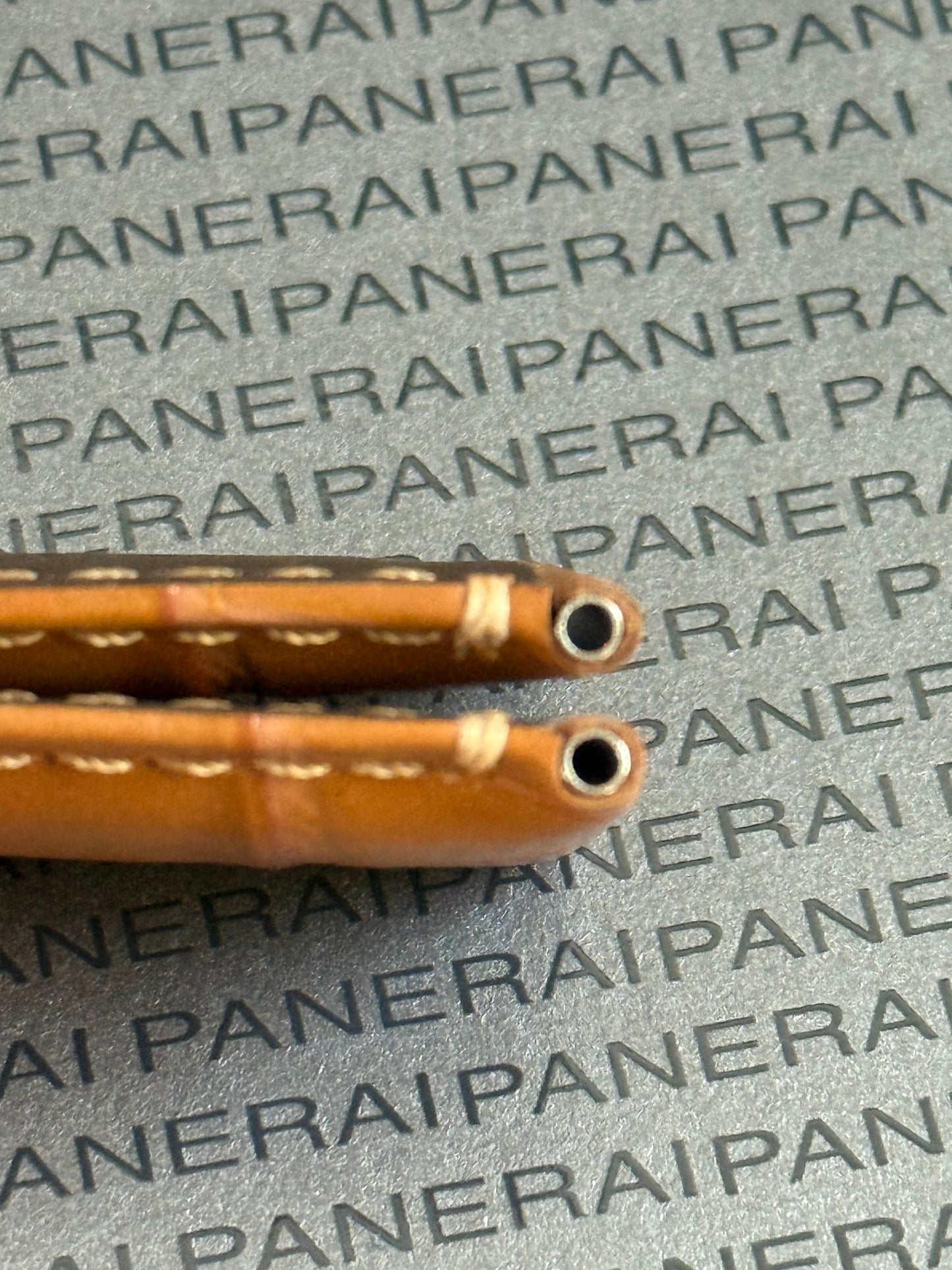 Panerai XL Medium Brown (Cognac) Alligator OEM Strap w Brown Stitching for Deployant Buckle (24/22MM)
