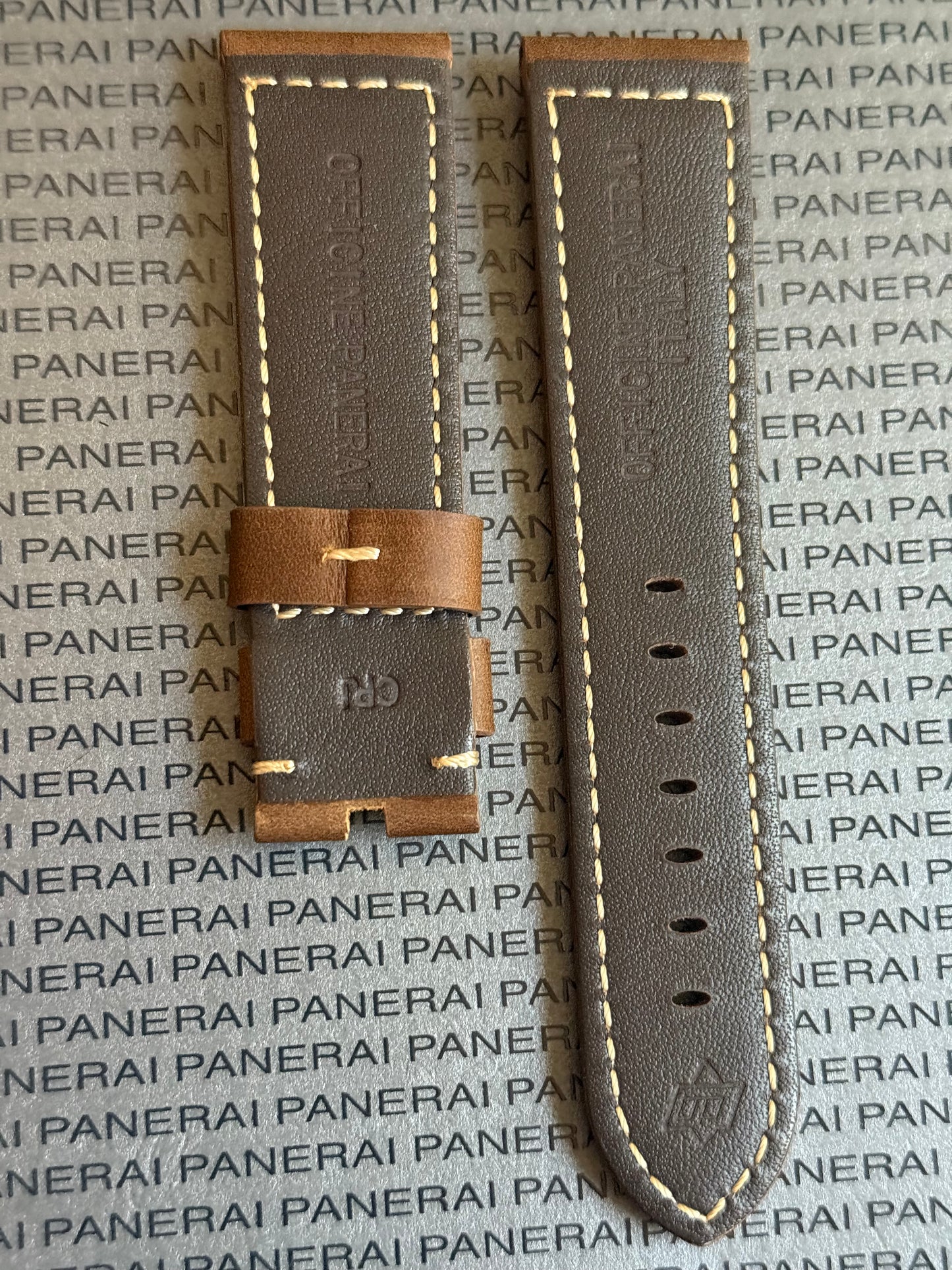 Panerai 24MM Dark Brown Assolutamente OEM Suede Strap for Tang Buckle XL Length (24/22MM)
