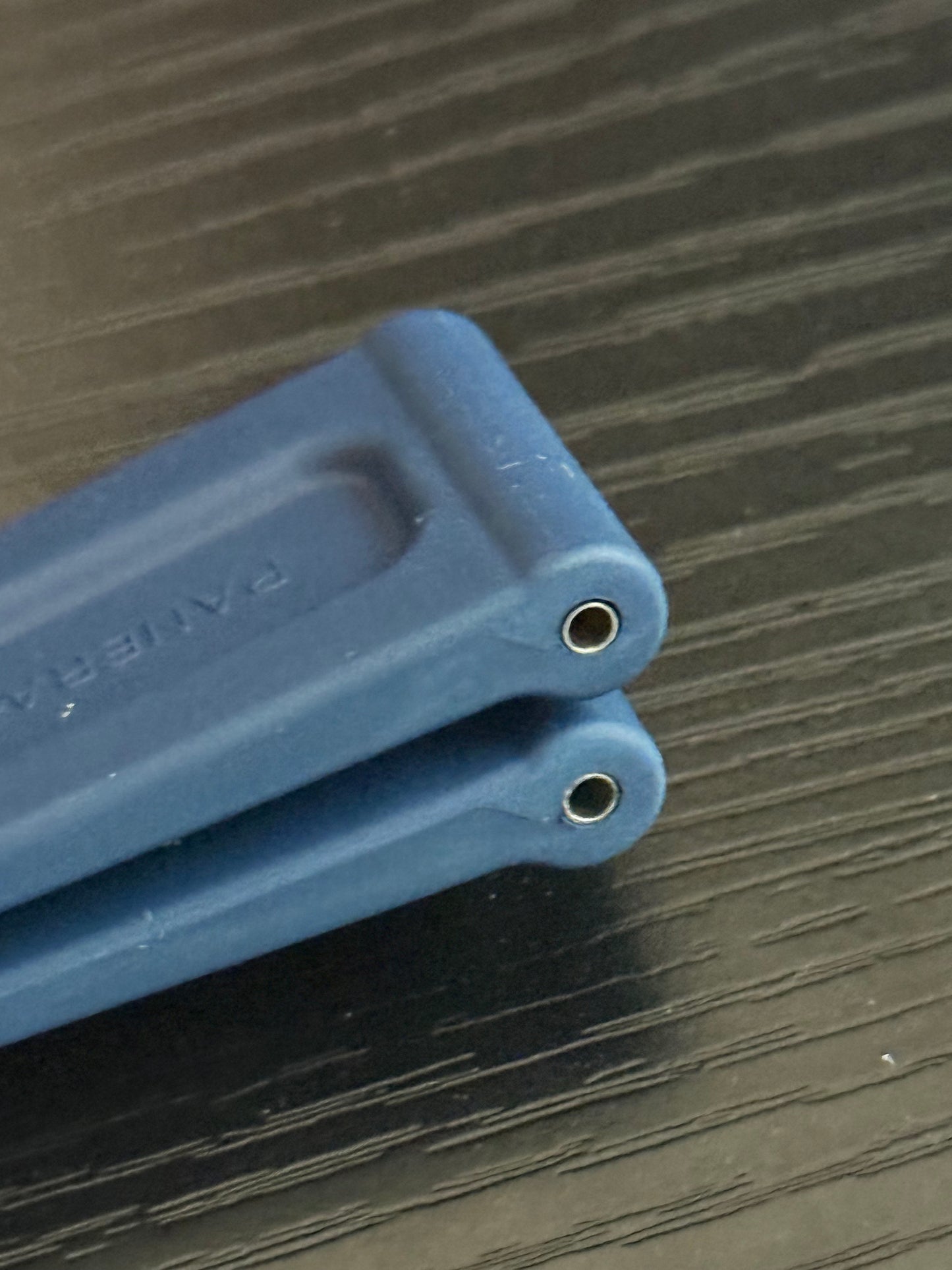 Panerai 24MM Navy Blue Rubber Caoutchouc Logo Deployant Strap (24/22MM)