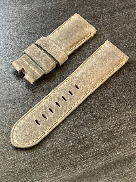 Panerai Gray Leather OEM Strap 24mm Lug for Deployant Buckle