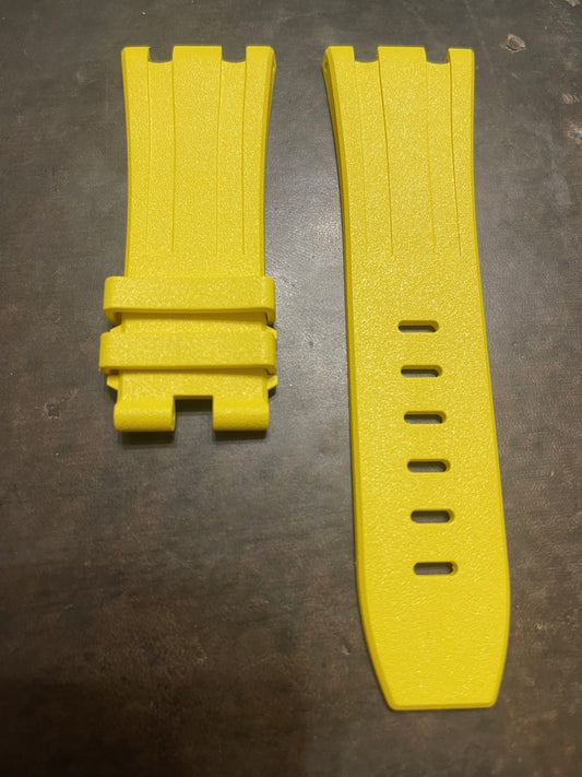 Yellow Audemars Piguet 15703 Diver rubber strap 28x24MM with tang buckle