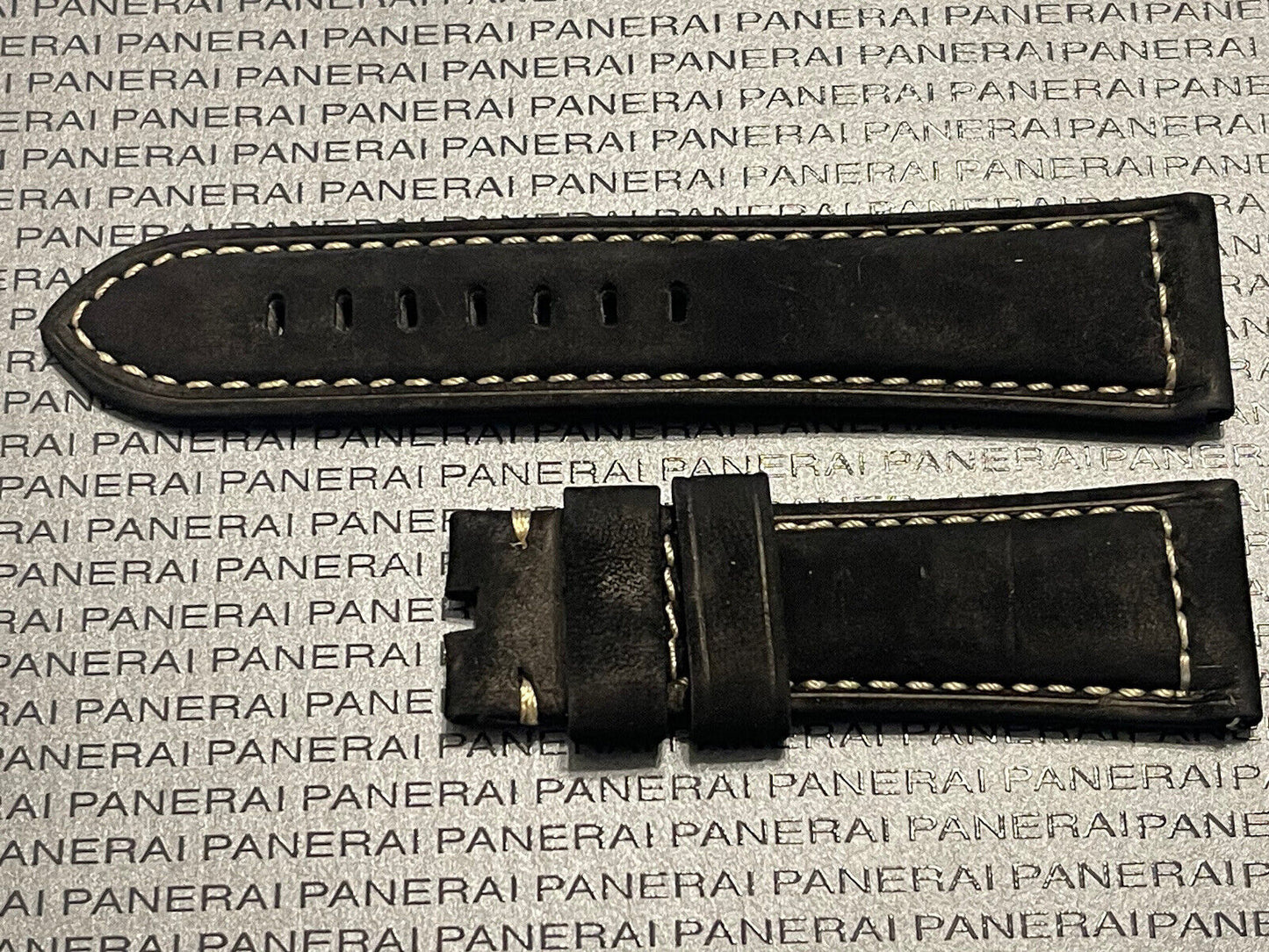 Panerai Black Suede OEM Strap 26MM Lug for Tang Buckle (26/22MM)