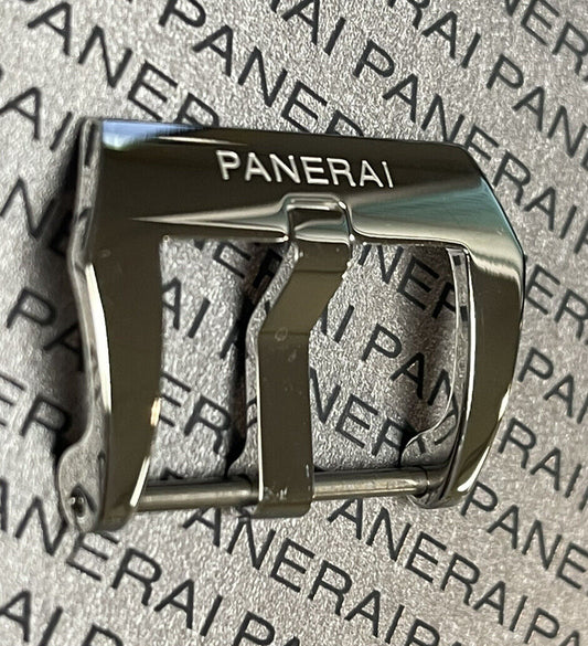 PANERAI rubber watch strap in blue, featuring embossed branding on dark surface