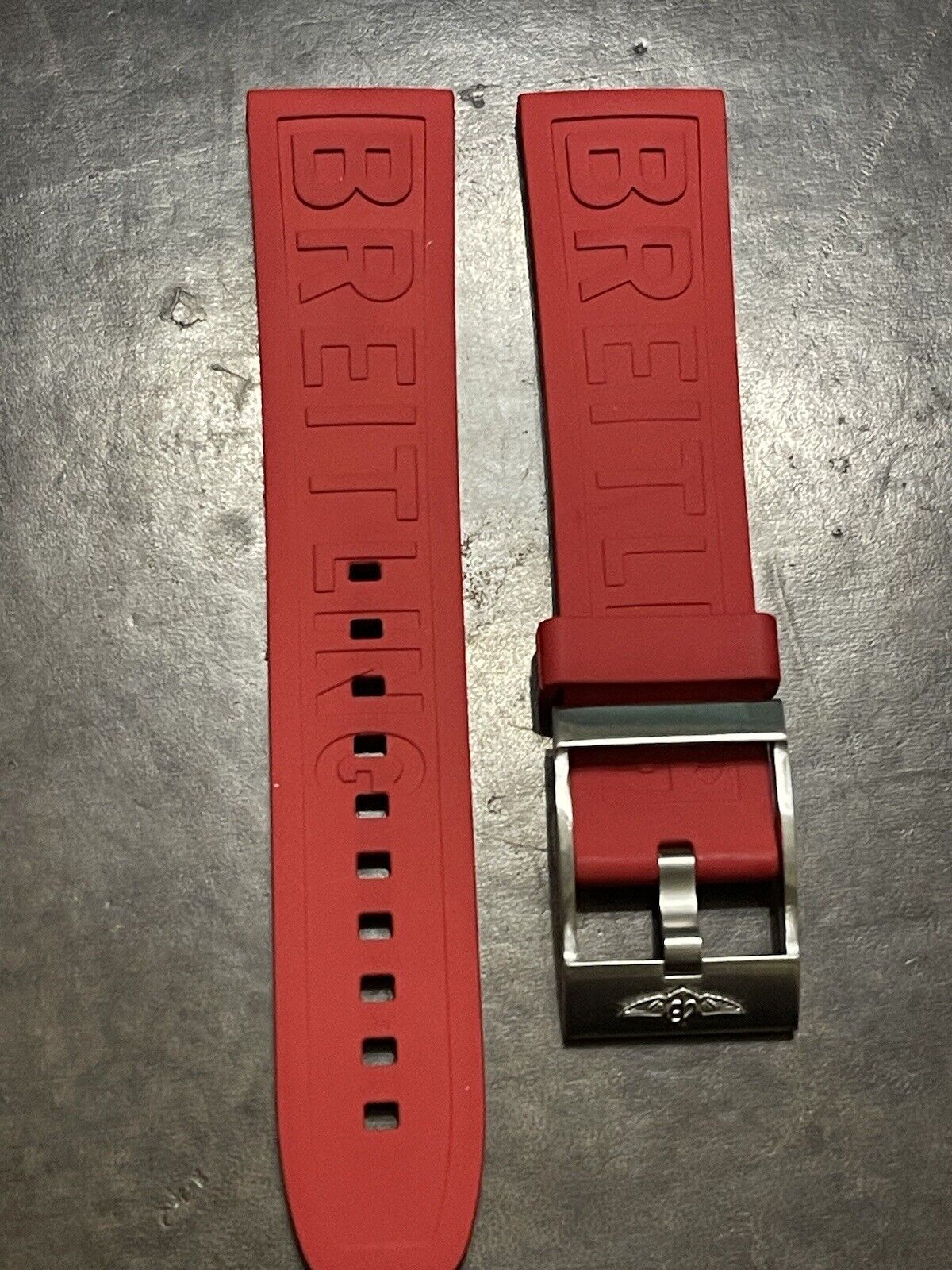 Breitling Rubber Watch Strap 22MM Diver Pro Red with OEM Tang Buckle
