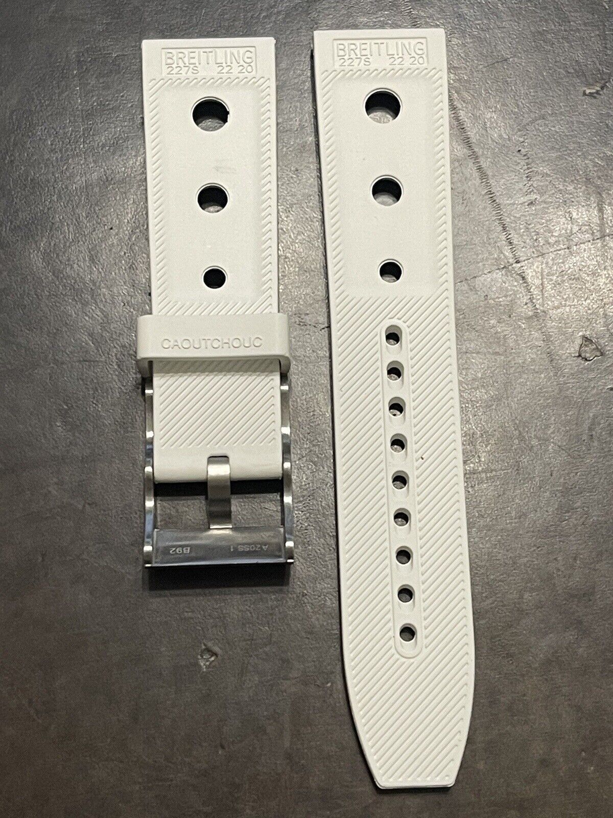 Breitling OEM Ocean Racer White Rubber Strap 22/20MM with OEM Steel Buckle