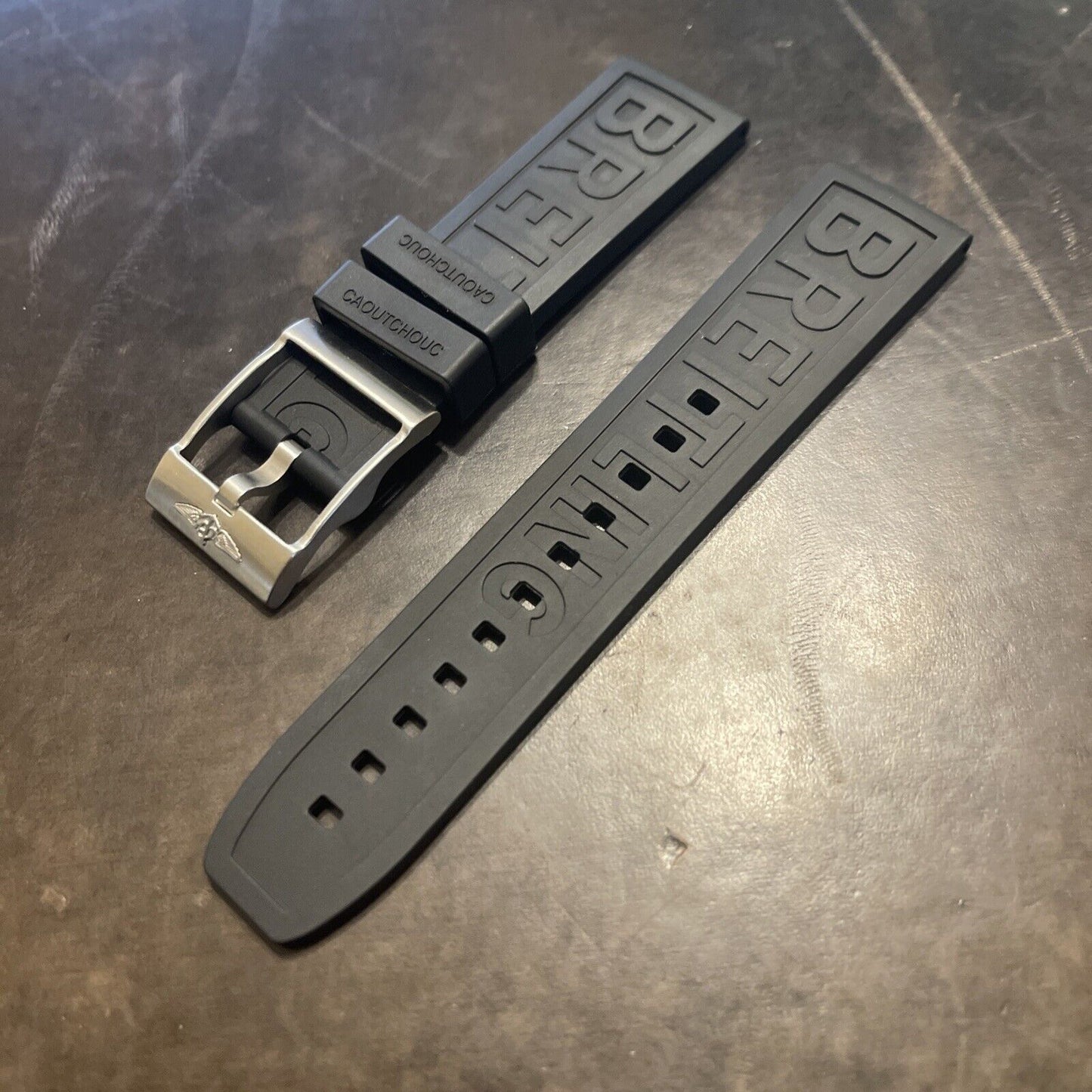 Breitling Rubber Watch Strap with Black Rubber Band