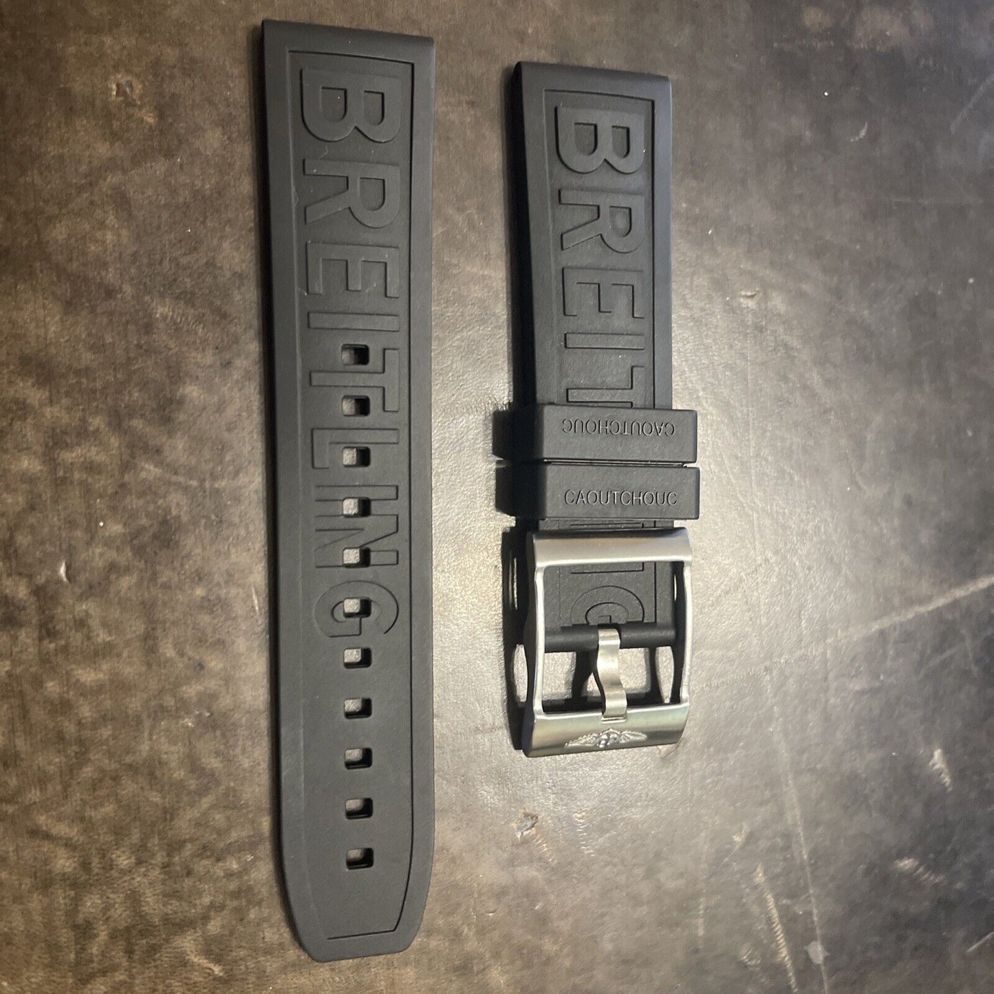 Breitling Diver Rubber Strap Black Rubber Band with OEM Tang Buckle