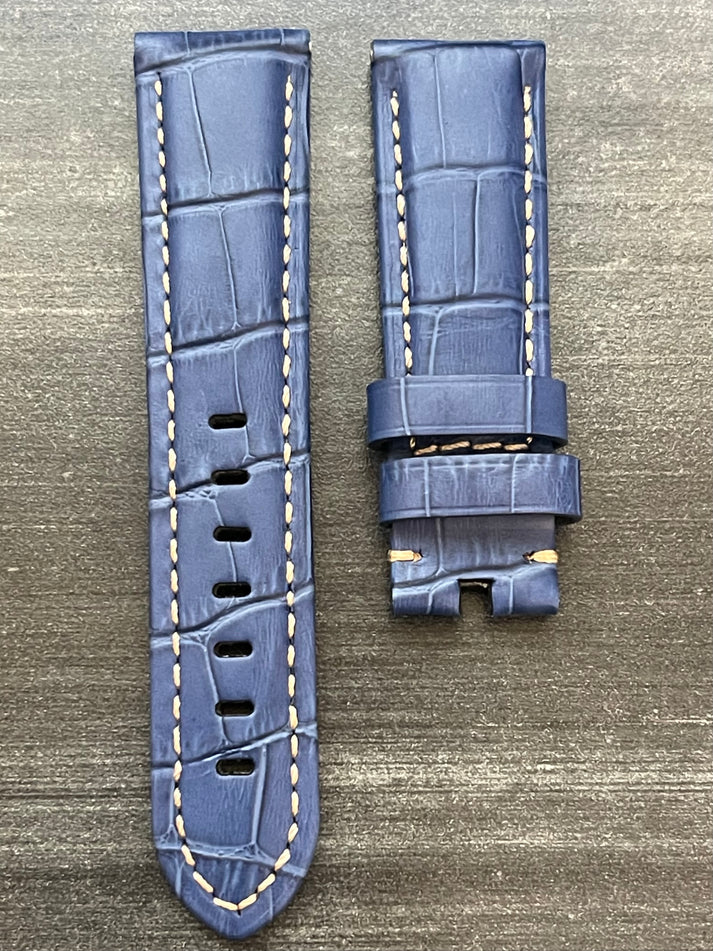 Panerai 22MM Blue Alligator OEM Tang Strap