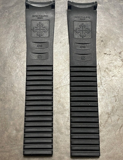 Patek Phillipe 21x18mm Uncut Black Rubber Strap: 5167a, 5167r, 5164a, 5164r