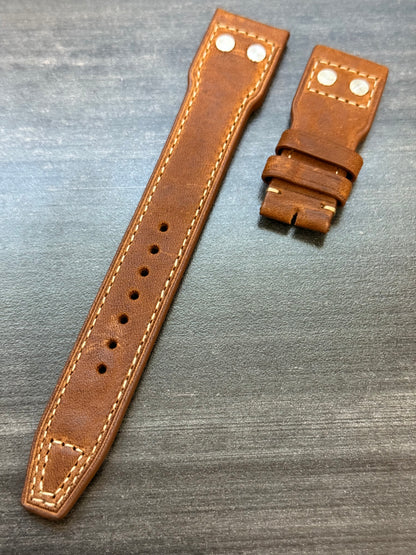 IWC 22/18MM Brown Suede Strap for Deployant Clasp (Big Pilot Strap)