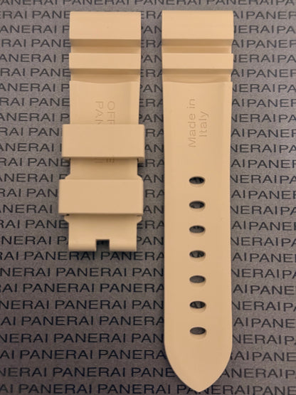 Panerai 22MM Beige Rubber Accordion Tang Strap (22/20MM)