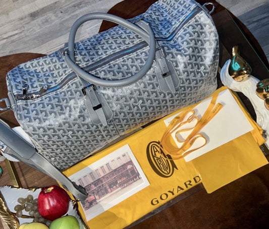 Goyard Boston 50 Gray Goyardine Travel Duffle Bag Unisex Soldout