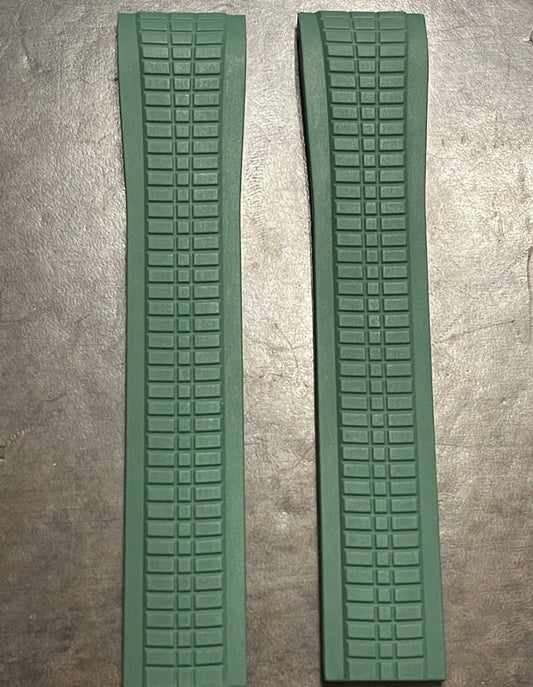 Patek Phillipe 21x18mm Uncut Green Rubber Strap: 5167a, 5167r, 5164a, 5164r