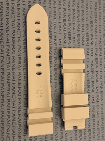 Panerai 22MM Beige Rubber Accordion Tang Strap (22/20MM)