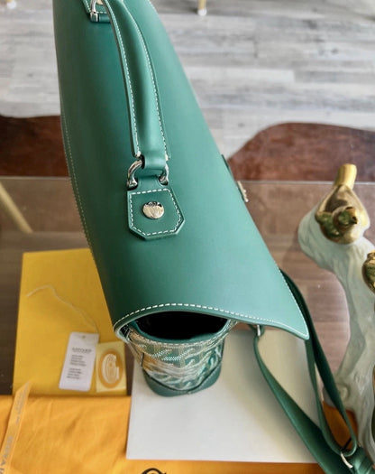 Goyard Green Goyardine Citadin Messenger Bag with Strap,  Briefcase