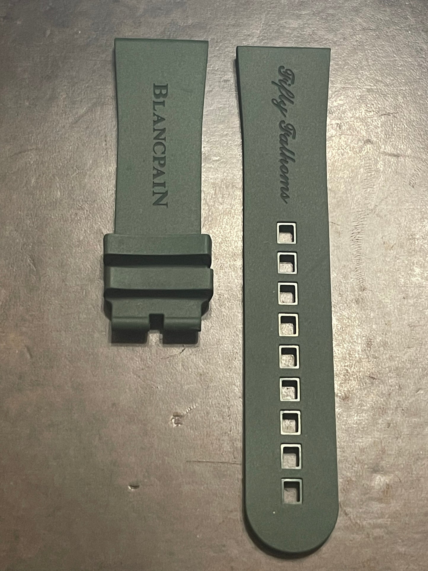 Blancpain OEM Fifty Fathoms Green Rubber Strap 23 x 20