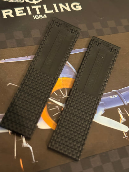 Breitling OEM Black Mesh Rubber Strap for Deployment Clasp 22-20MM Sold Out at Boutiques