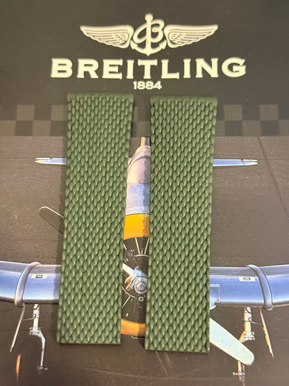 Breitling OEM Green Mesh Rubber Strap for Deployment Clasp 24-20 Sold Out at Boutiques